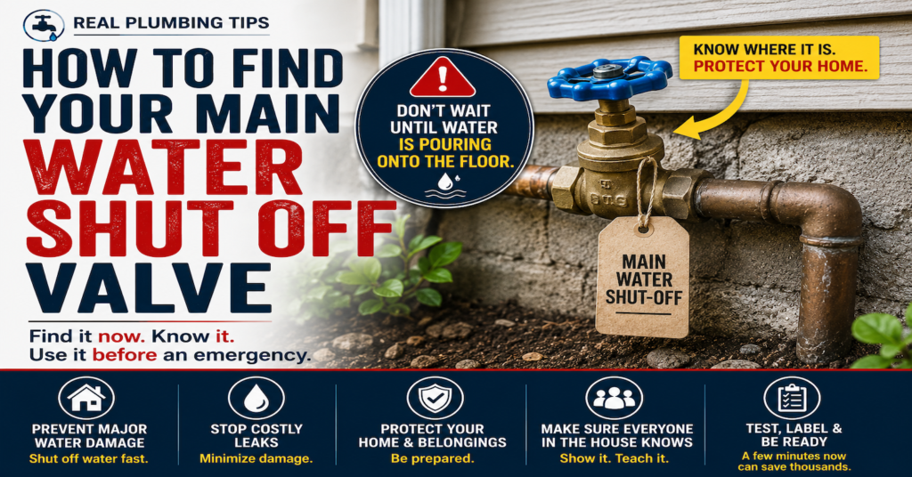 How to find your main water shutoff valve